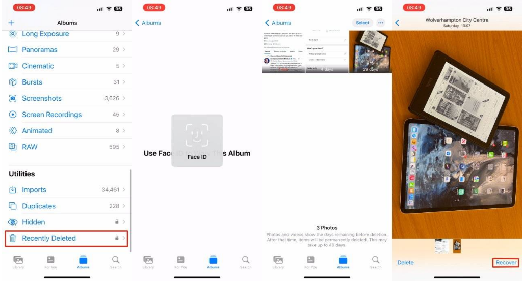 海安苹果14维修分享 iPhone14 上恢复已删除的照片 
