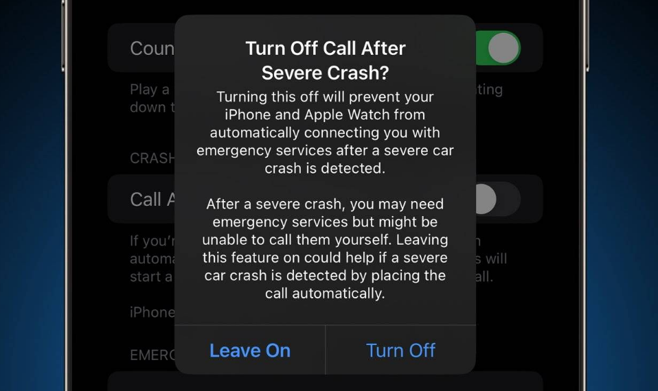 海安苹果14维修分享 iPhone 14 和 Apple Watch 上关闭崩溃检测 