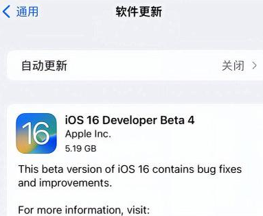 海安苹果手机维修分享iOS16 Beta4 更新内容及升级建议 